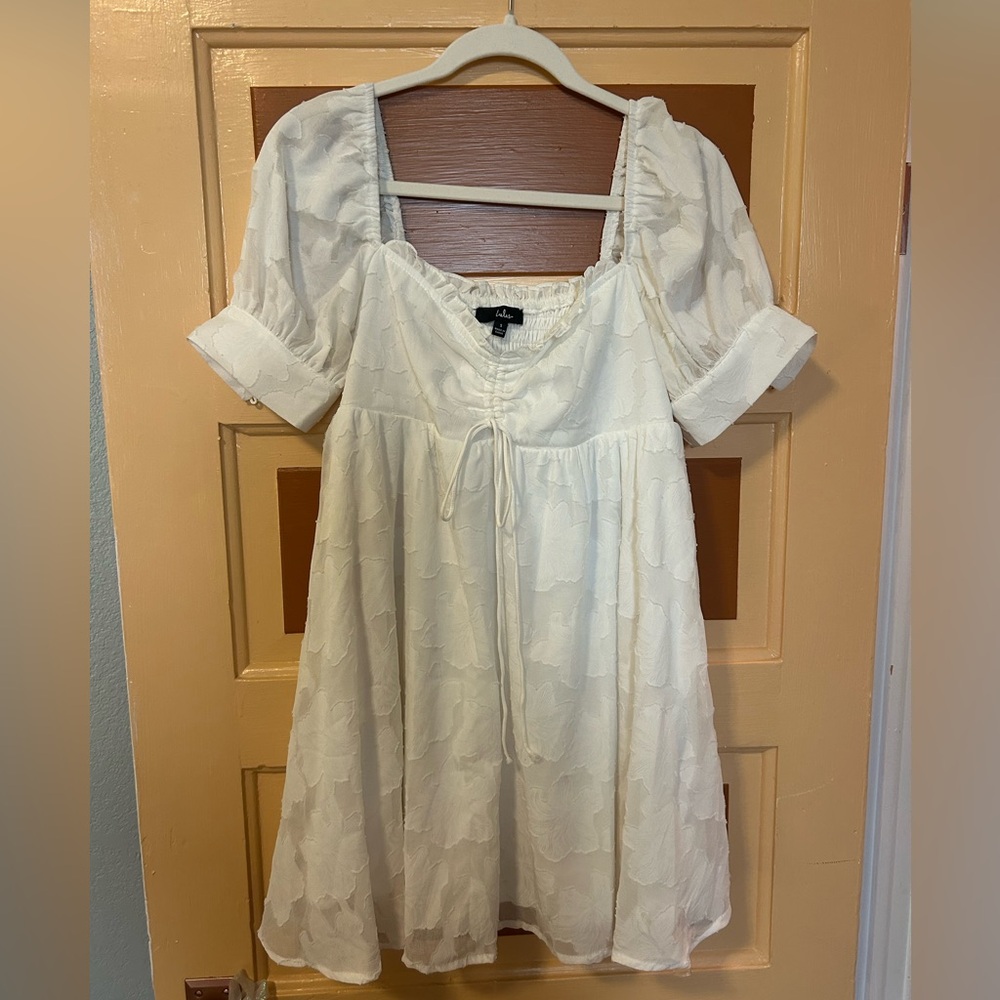 Lulus White Puff Sleeve Dress